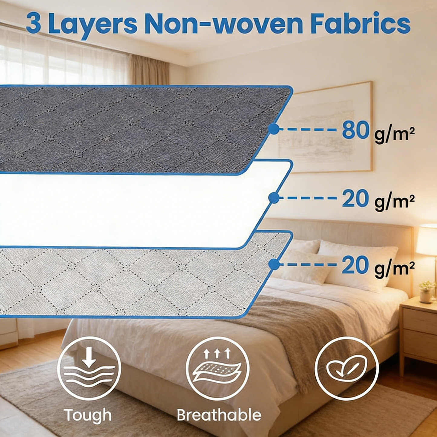 3-Layer Non-Woven Fabric Storage Bag with Clear Window, Moisture-Proof Closet Organizer