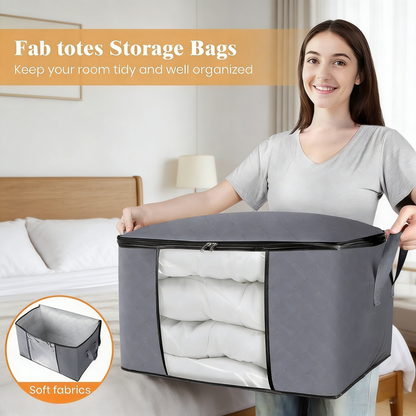 3-Layer Non-Woven Fabric Storage Bag with Clear Window, Moisture-Proof Closet Organizer