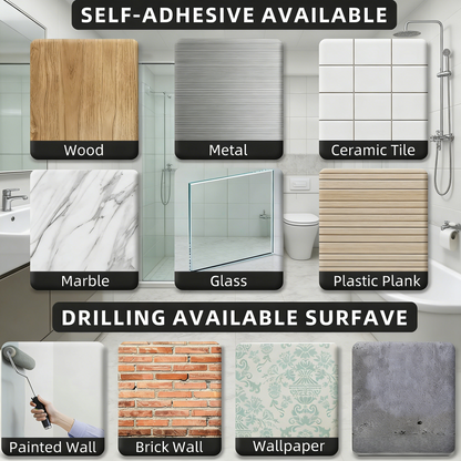 Aluminum Paper Towel Holder, Self-Adhesive & Drilling Mount, Horizontal/Vertical Under Cabinet Organizer