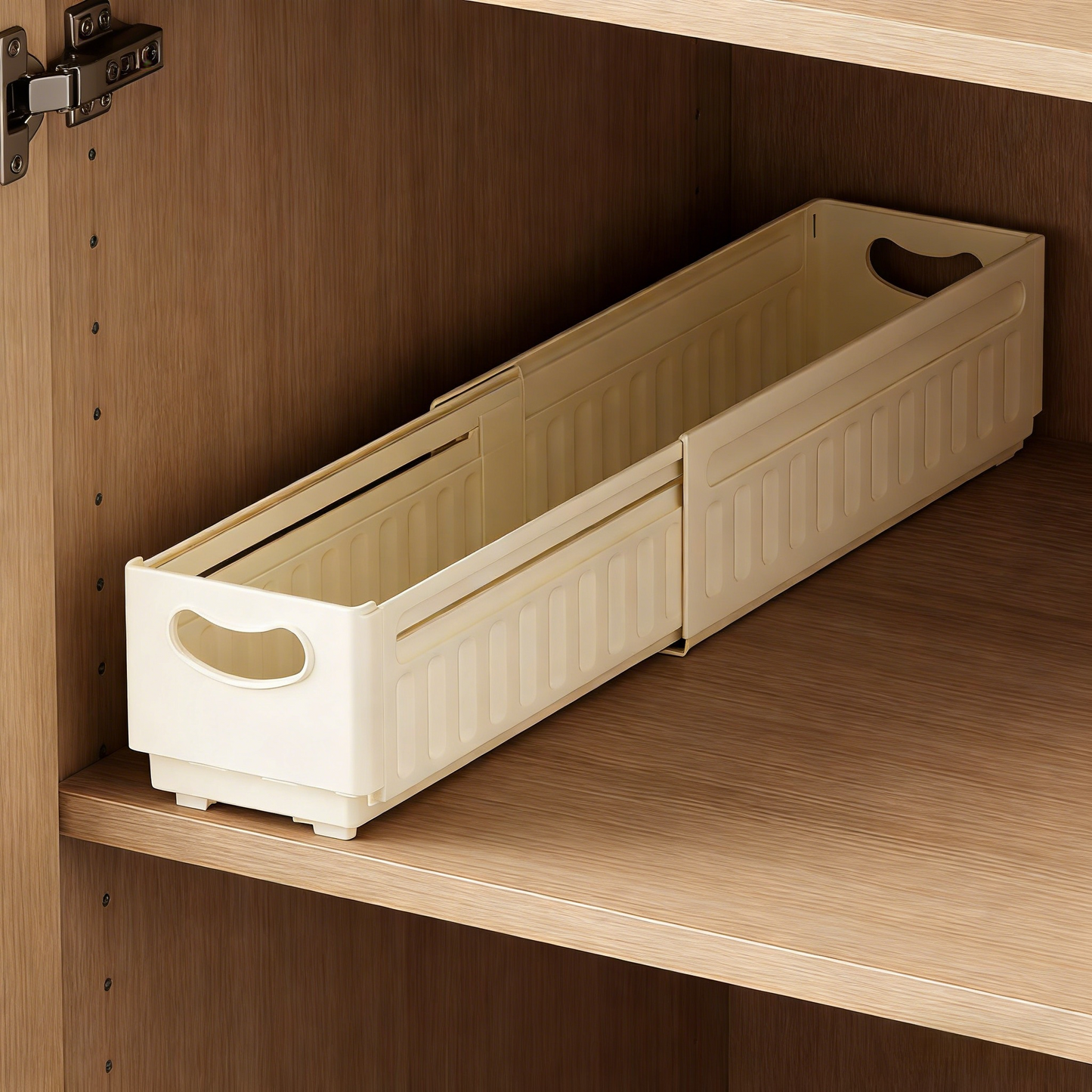 Stretchable Plastic Storage Drawer Organizer for Closet & Kitchen, Adjustable Width Storage Box