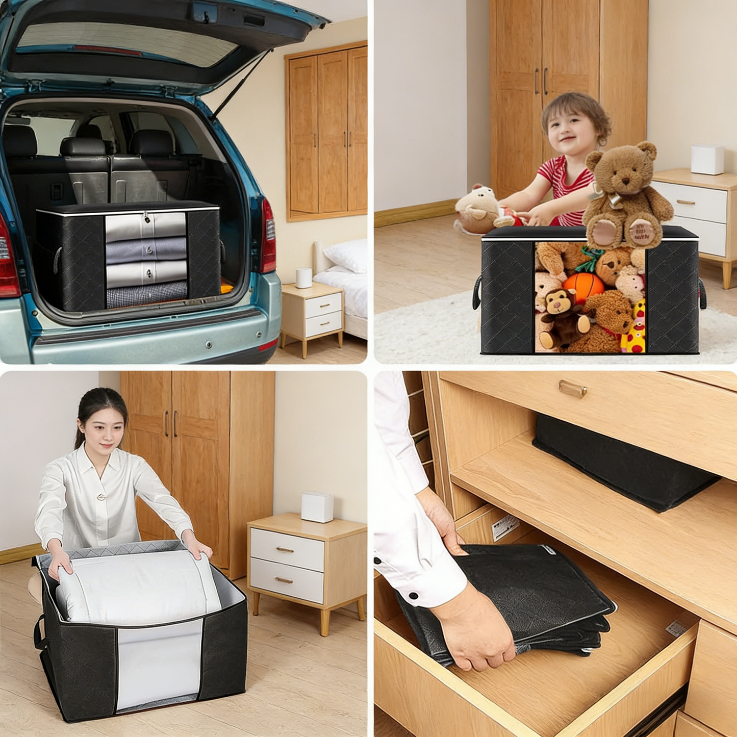 3-Layer Non-Woven Fabric Storage Bag with Clear Window, Moisture-Proof Closet Organizer