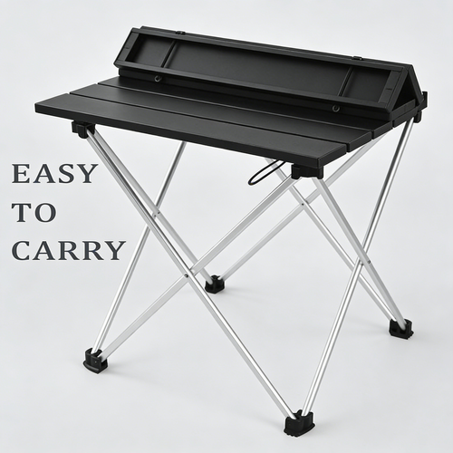 Ultralight Aluminum Folding Camping Table, Compact Portable Low Table with Carry Bag