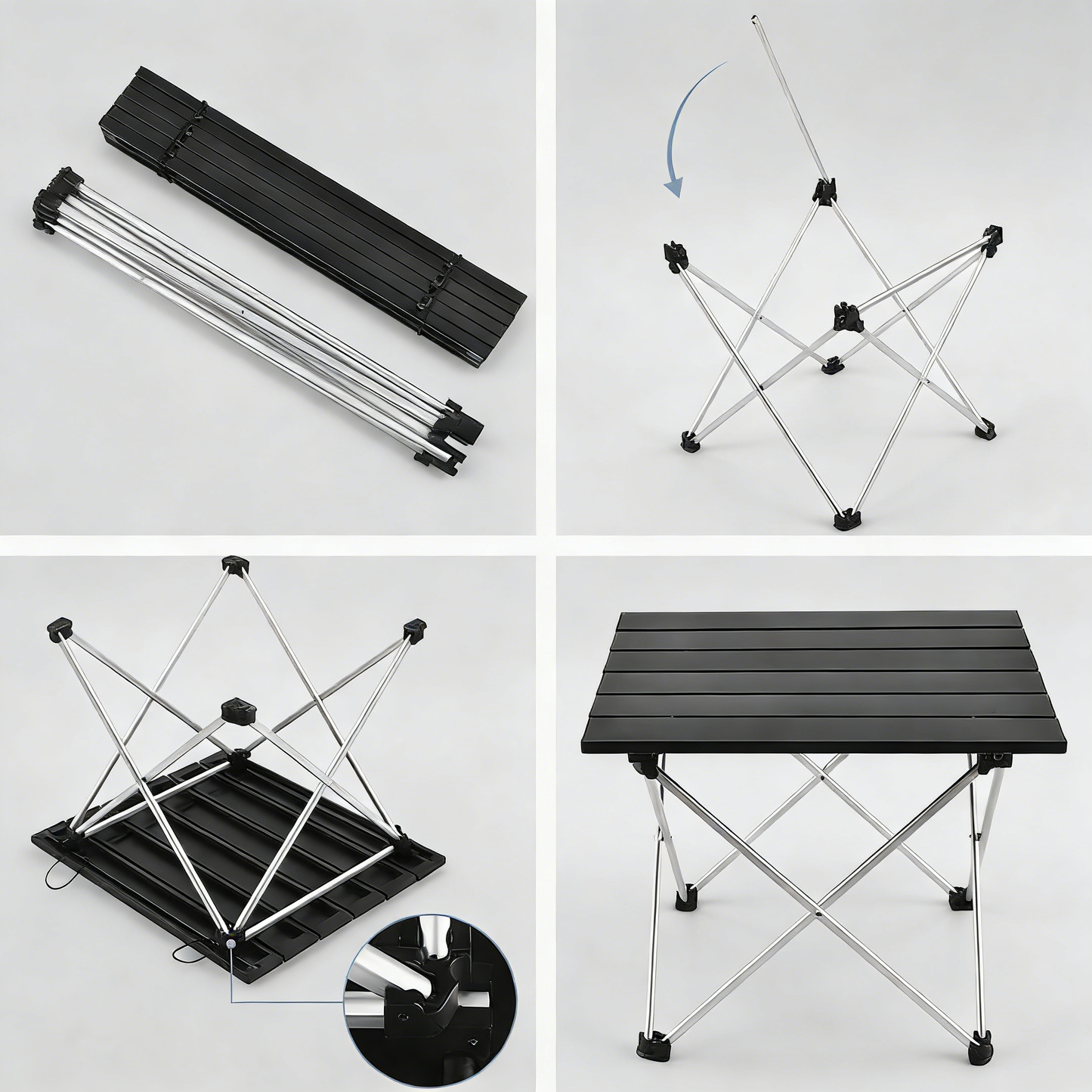 Ultralight Aluminum Folding Camping Table, Compact Portable Low Table with Carry Bag