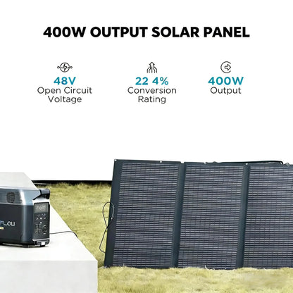 400W Portable Solar Panel, Foldable & IP68 Waterproof with Adjustable Kickstand, Reliable Power for Outdoor Adventures